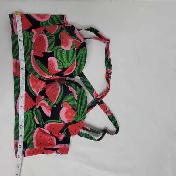 TORRID bikini 2 piece watermelon push up and lattice mesh bottom swimsuit 0X/12 - Picture 8 of 15